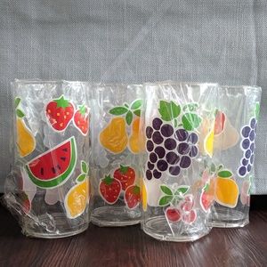 Set of Fruit Plastic Glasses